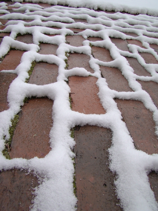Fresh Snow on Bricks